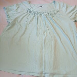 Basic Editions Light Green Short Sleeve Top